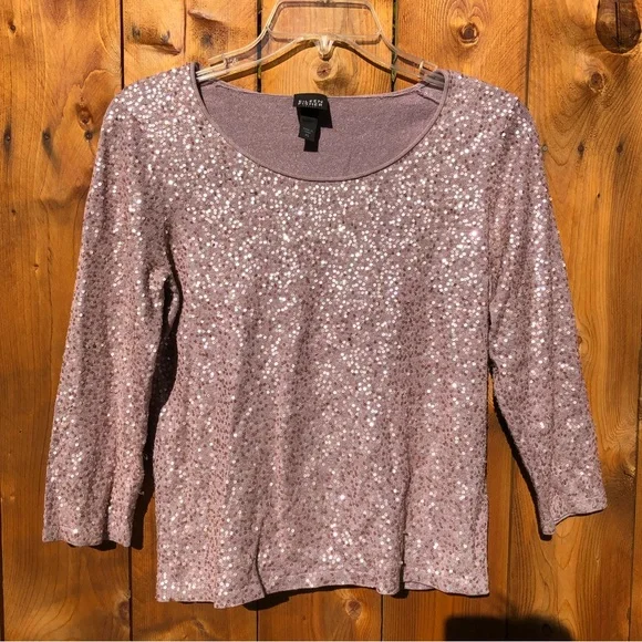 Eileen Fisher Pink Sequins Top - Picture 1 of 3